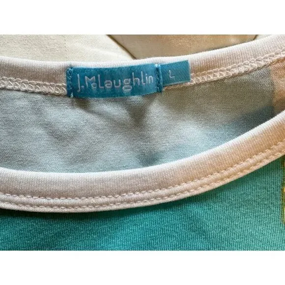 J. McLaughlin Catalina Cloth Shortsleeve Chain Graphic Tee Size L - Picture 3 of 4